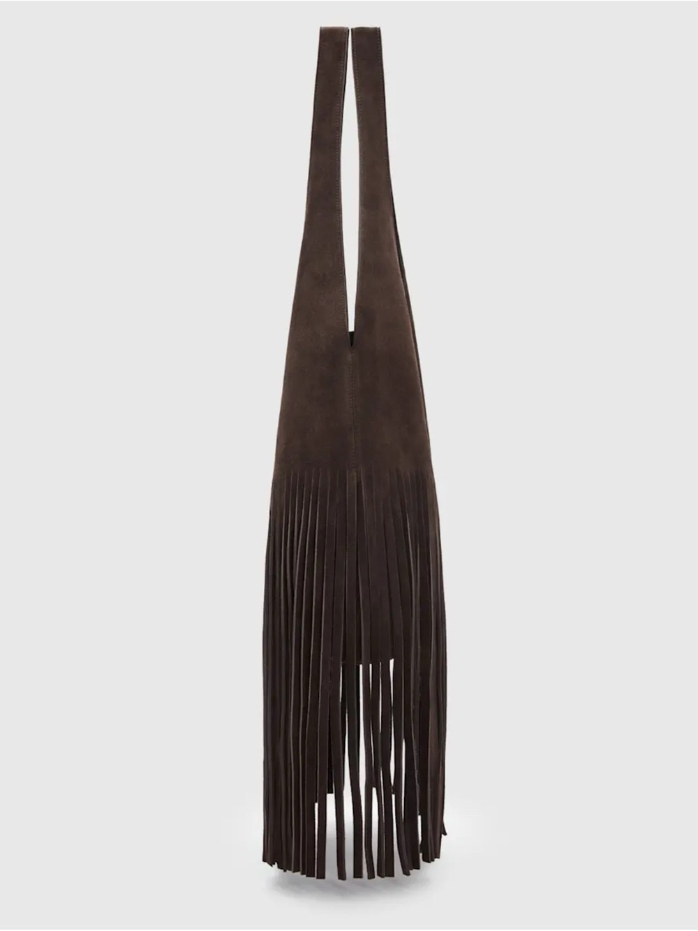 NWT Reformation Ivy Fringe Tote Bag Boss Brown Suede - Picture 13 of 17